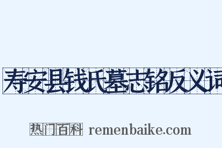 寿安县钱氏墓志铭反义词是什么意思的图片